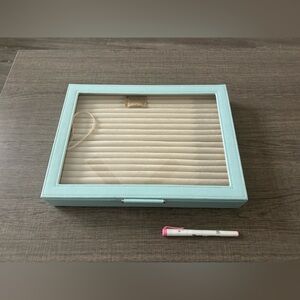 WOLF Light Blue Jewelry Display Case/ Ring Box Luster Lock